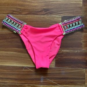 Beach Bunny Bronze neon pink bikini bottom size medium